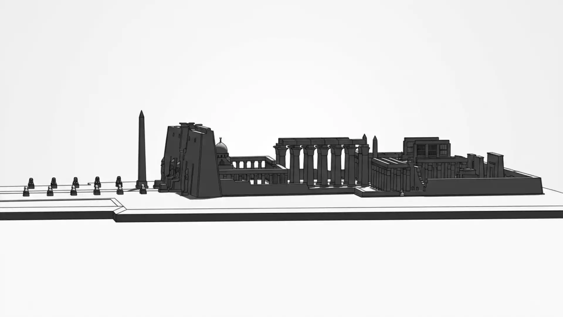 Luxor Temple and the long stone axis of Thebes